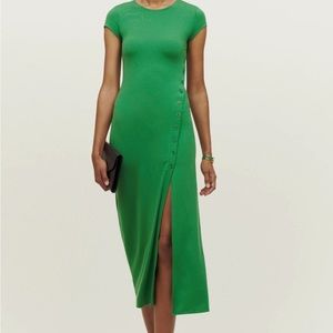 Reformation Kamila Knit Dress Kelly Green sz XL NWT